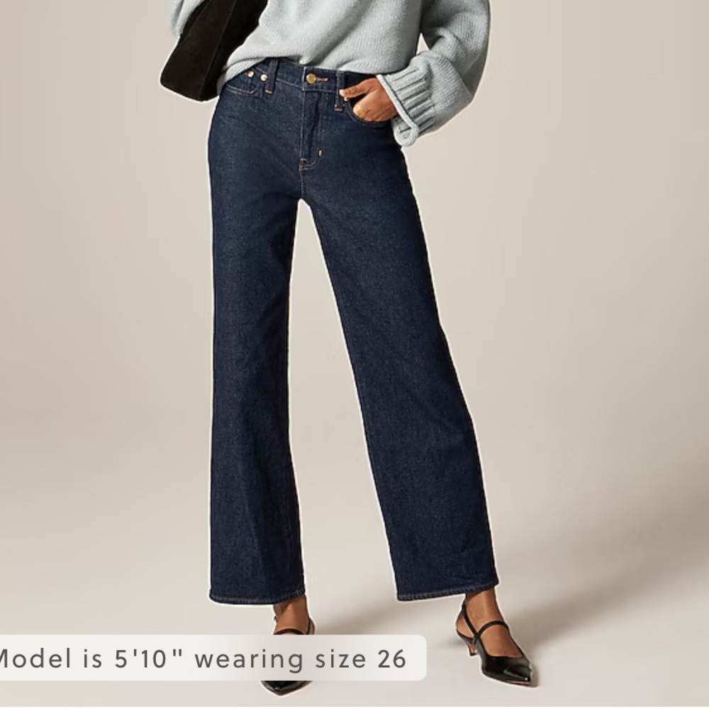 Jcrew slim wide jeans, 30, Resin Rinse, EUC